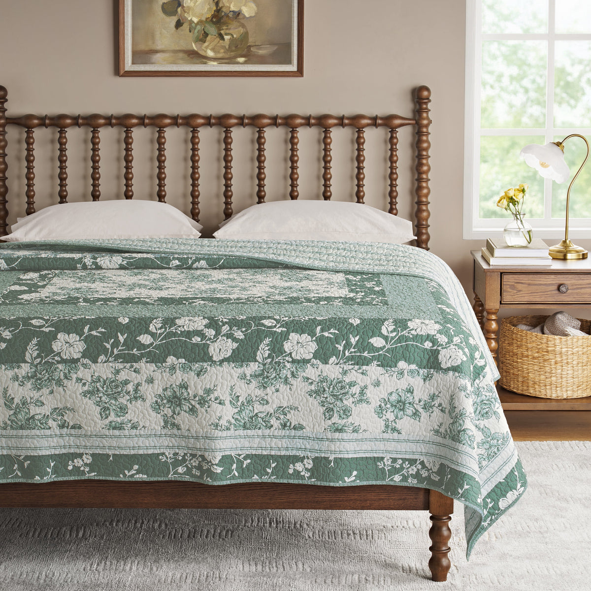The Pioneer Woman Avery Cotton Patchwork Quilt, Full/Queen, Blue Dust Bedding