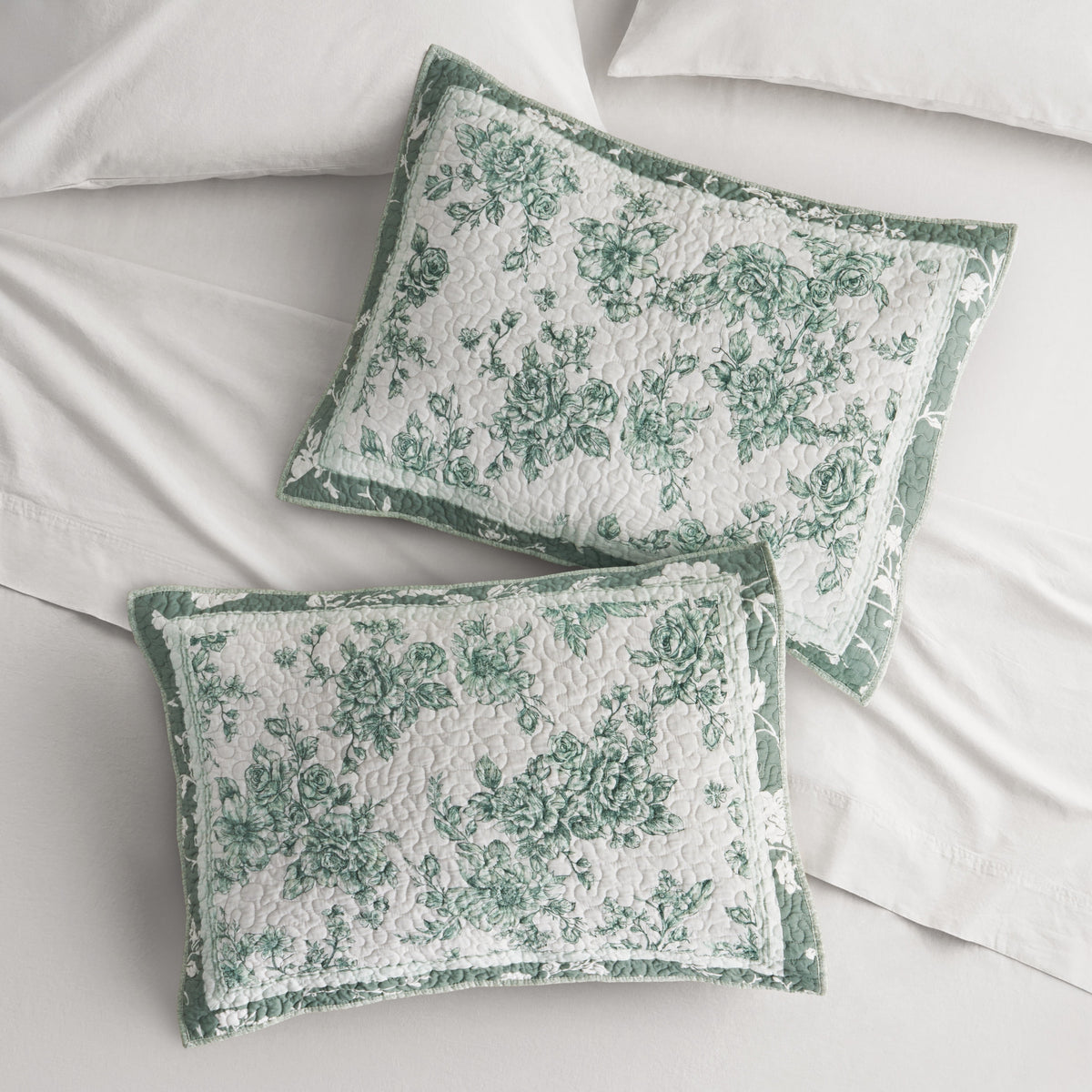 Cottage Bloom Agatha Floral Gauze Pillow Sham, Standard, Blue Dust, 2 Pack