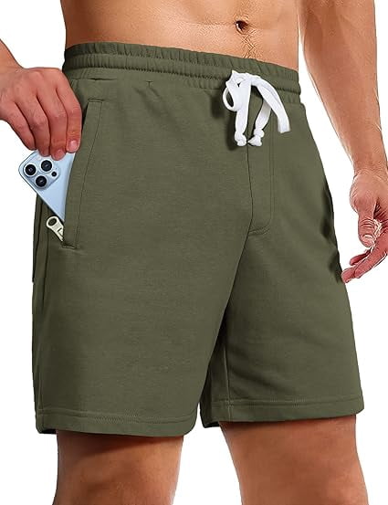 Cottage Bloom Sweat Shorts for Men 5 Inch Inseam Shorts Athletic Gym Workout Casual Cotton Shorts for Running Pajama ...