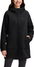 Cottage Bloom Women's Long Fleece Jacket Thermal Sherpa Lined Full Zip Up Hoodies with Pockets Causual Warm Winter Coat