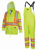 Cottage Bloom V1080160U-XL Lightweight Hi-Vis Safety Rain Suit, Yellow/Green, Size XL, 2-Piece Jacket & Bib Pant