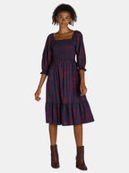 Cottage Bloom Smocked Bodice Midi Dress, Women’s and Women’s Plus, Sizes XS-3X - Prairie Style Historical Dress