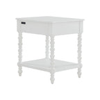 The Pioneer Woman Harper Spindle Nightstand with USB Charging Ports, Adults and Teens, White Finish