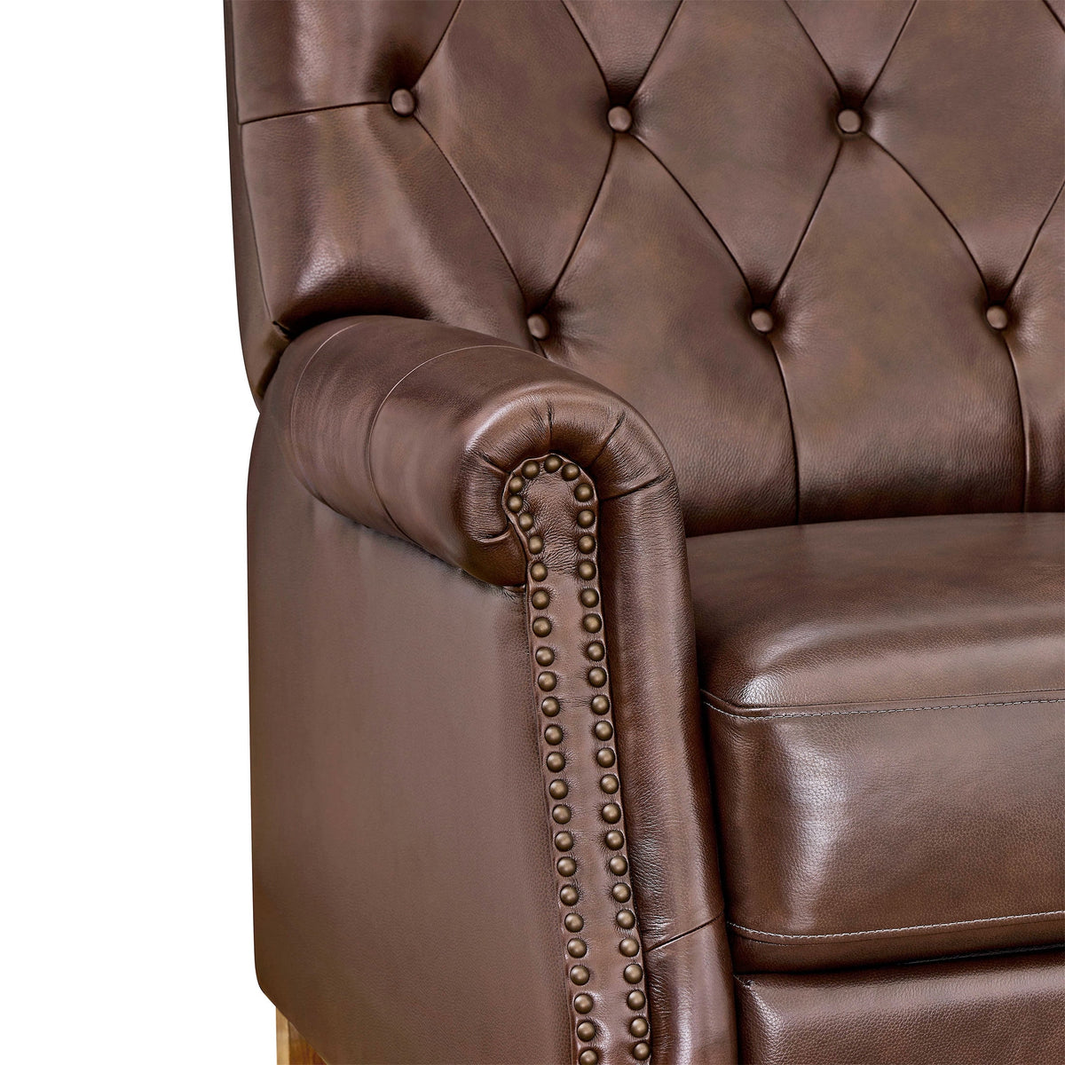 Pioneer Woman Harper Leather Recliner with Whiskey Upholstery