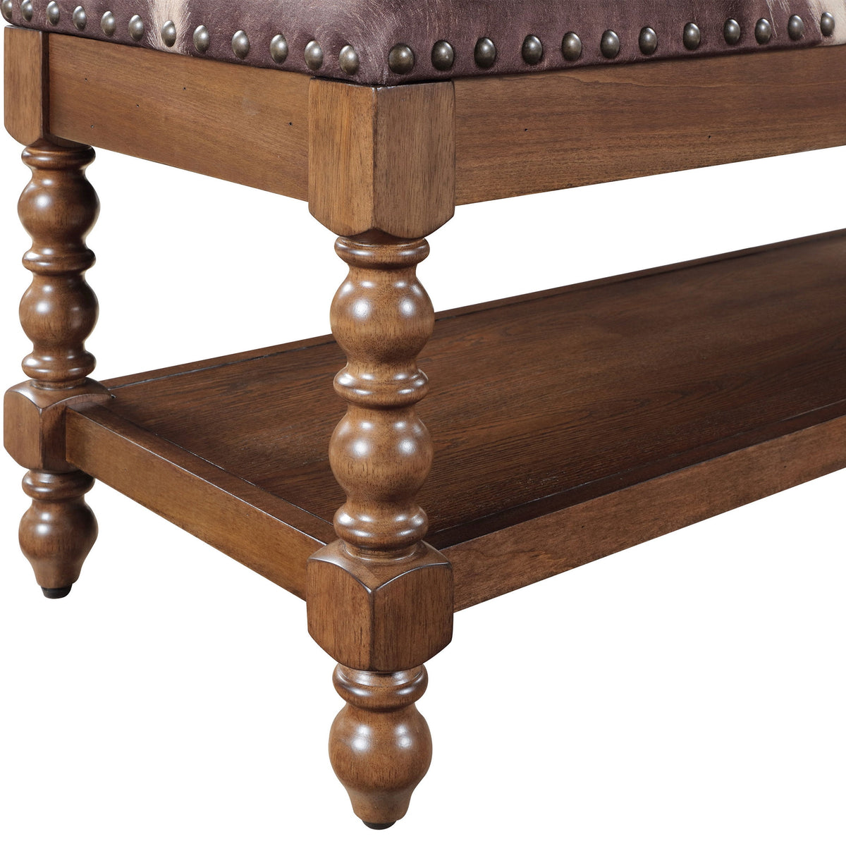 The Pioneer Woman Harper Bench, Faux Cowhide Fabric