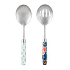 (3 pack) The Pioneer Woman Keepsake Floral Textured Stainless Steel Serving Spoon Set with Floral Pattern, and Colorful Handle 2