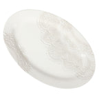 The Pioneer Woman Vintage Lace 20-inch Stoneware Oval Serving Tray Platter, White