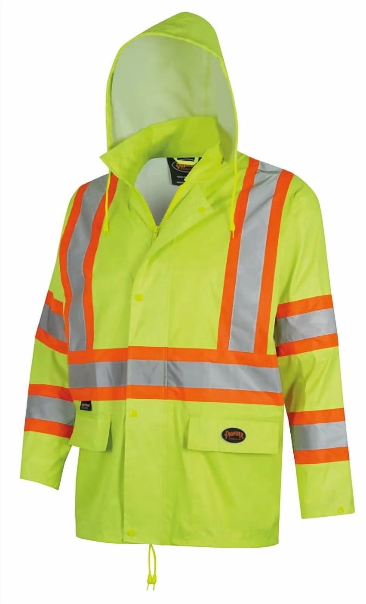 Pioneer V1080160U-XL Lightweight Hi-Vis Safety Rain Suit, Yellow/Green, Size XL, 2-Piece Jacket & Bib Pant