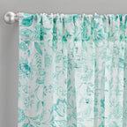 The Pioneer Woman Maize Sheer Curtain Panel, Teal, 1 Panel, 50"W x 84"L