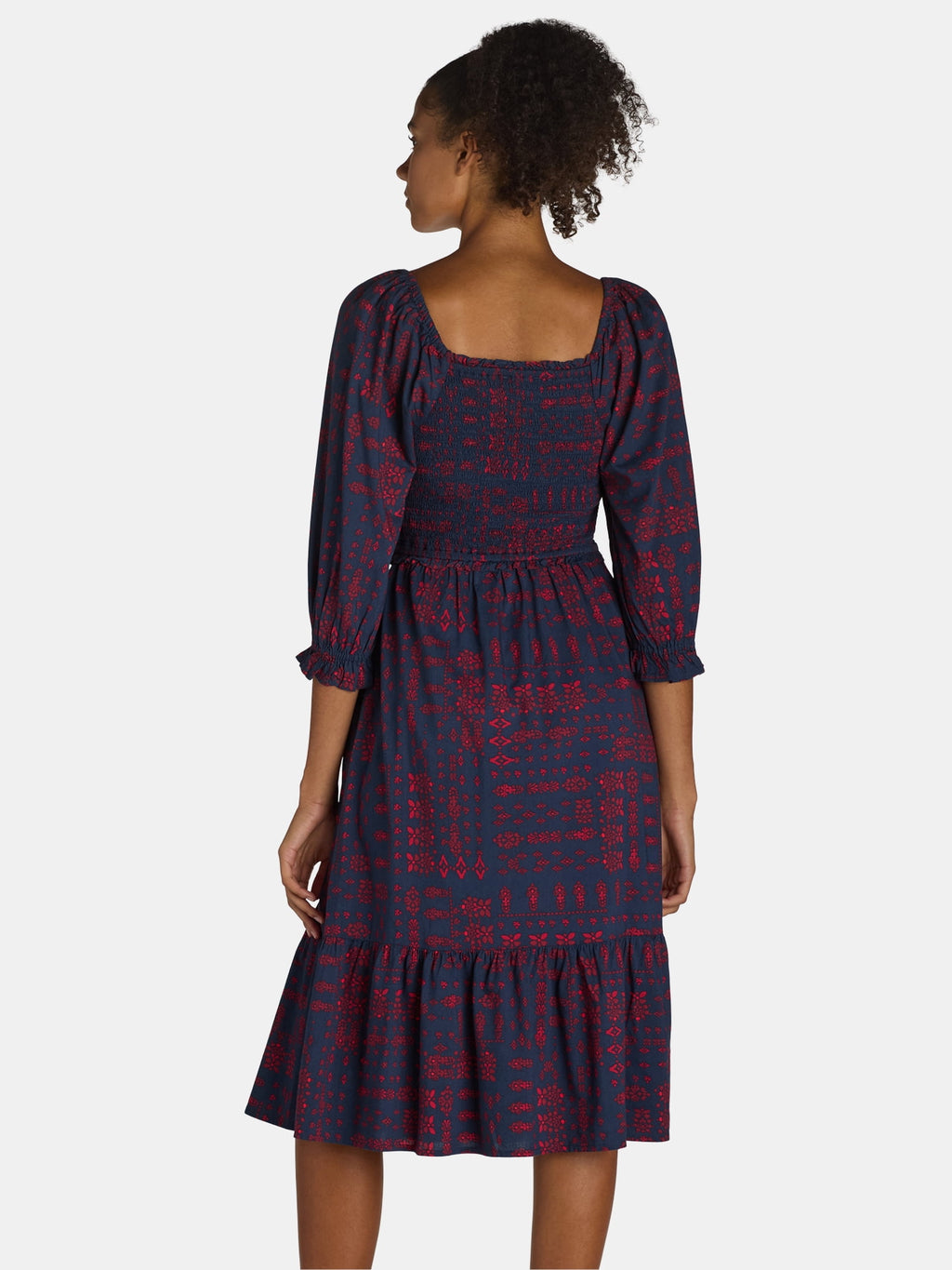 Cottage Bloom Smocked Bodice Midi Dress, Women’s and Women’s Plus, Sizes XS-3X