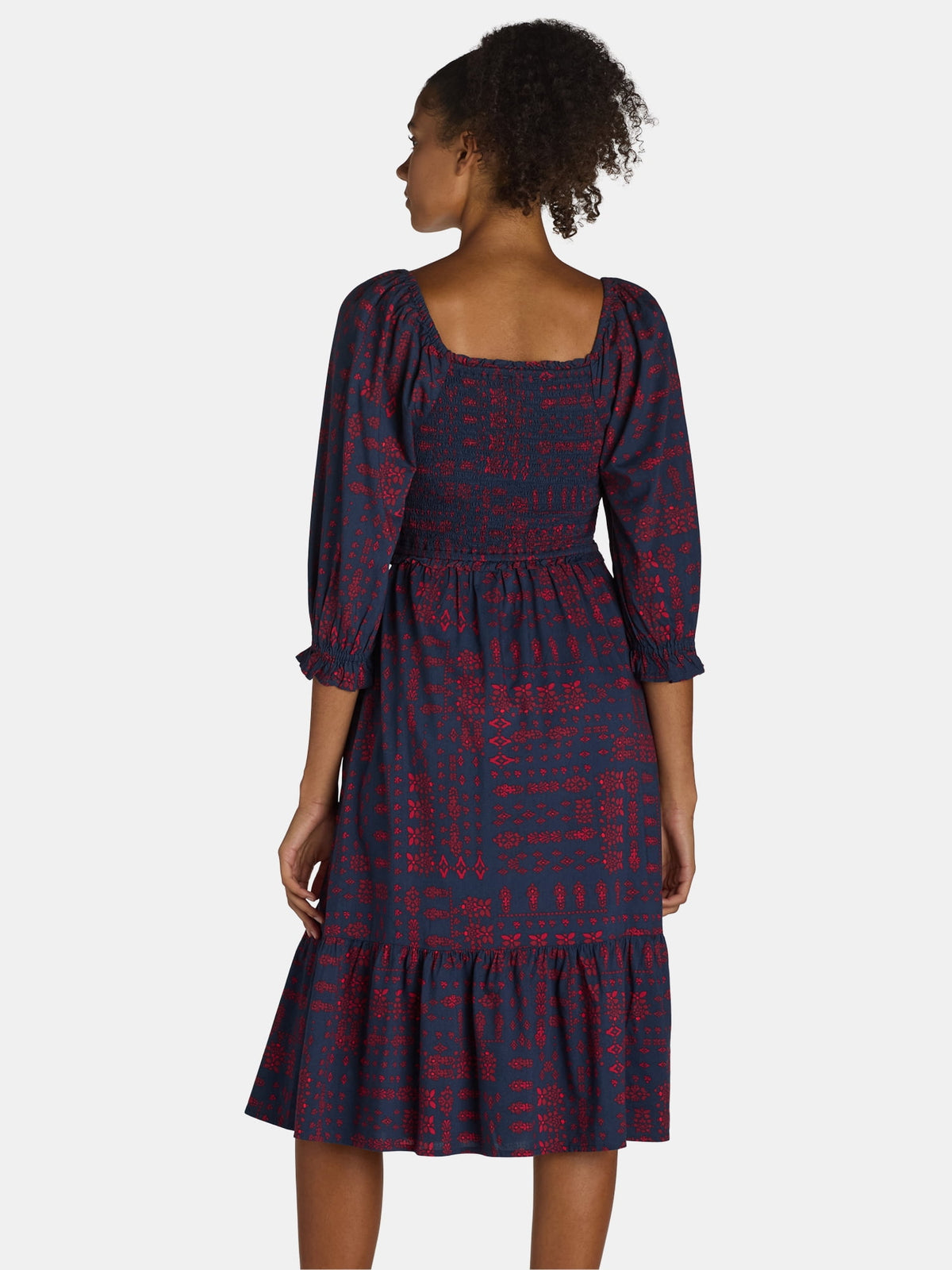 Cottage Bloom Smocked Bodice Midi Dress, Women’s and Women’s Plus, Sizes XS-3X