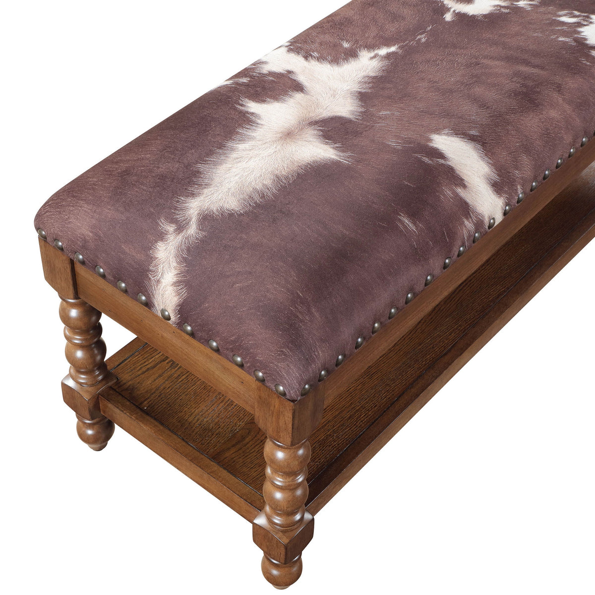 The Pioneer Woman Harper Bench, Faux Cowhide Fabric
