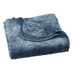 Cottage Bloom Eloise Floral Velvet Quilt, Full/Queen, Blue Dust Bedding