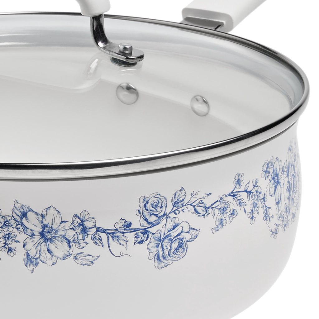 The Pioneer Woman 12-Piece Classic Ceramic Cookware Set, Agatha Blue