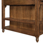 The Pioneer Woman Harper Kitchen Island with Drawers, Homestead Brown