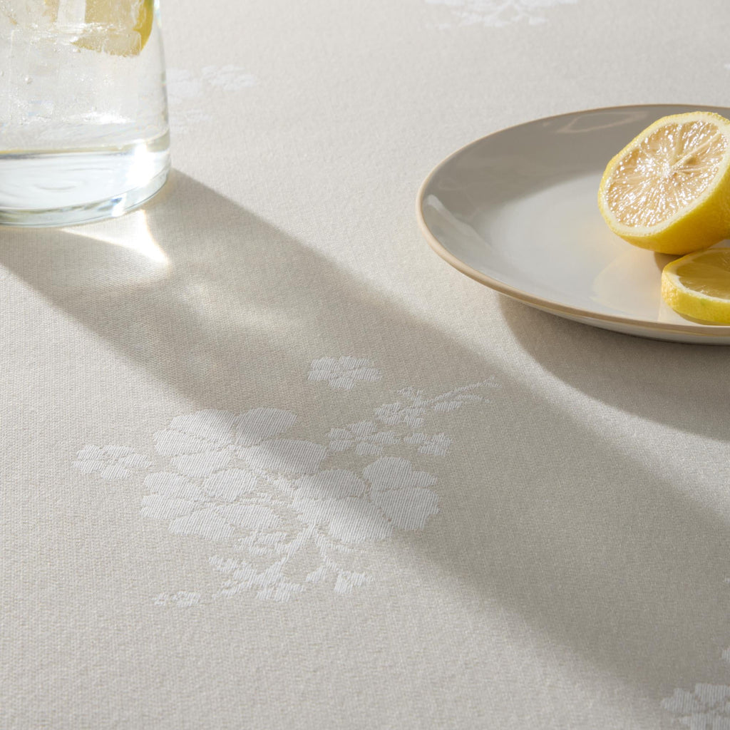 The Pioneer Woman Tonal Floral Jacquard Woven Fabric Tablecloth, Light Taupe, 60"W x 102"L