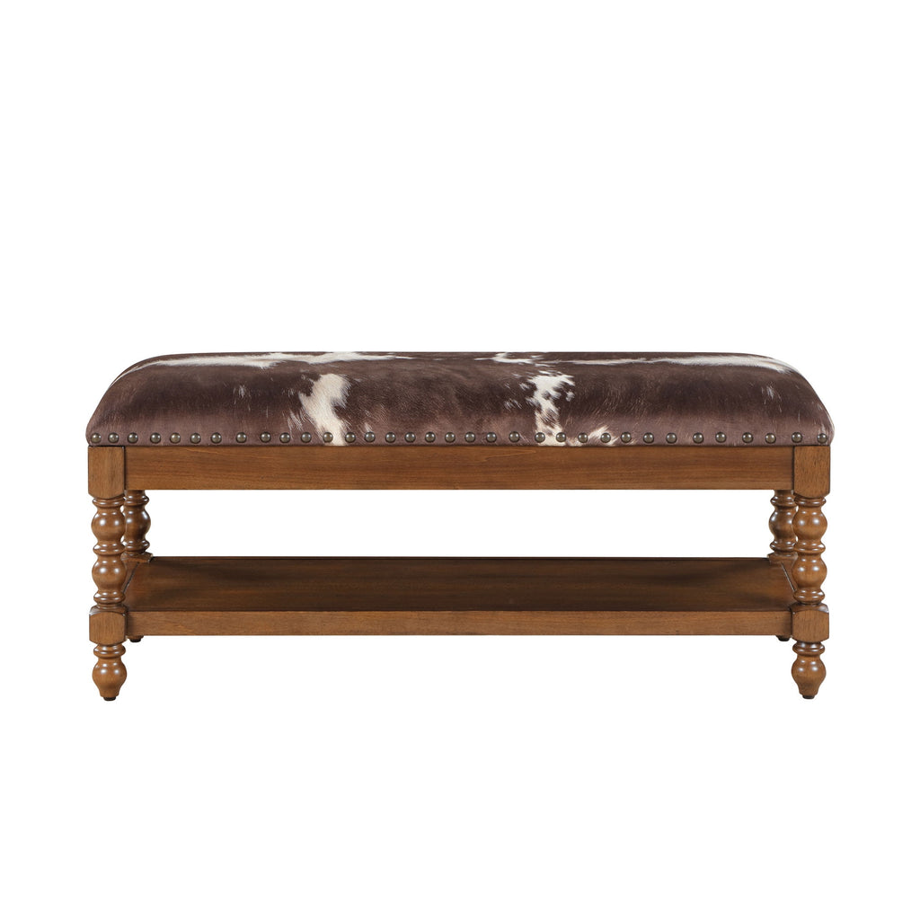 The Pioneer Woman Harper Bench, Faux Cowhide Fabric
