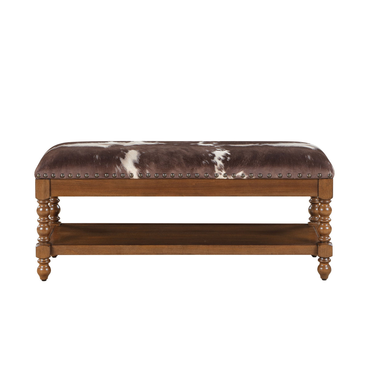 The Pioneer Woman Harper Bench, Faux Cowhide Fabric