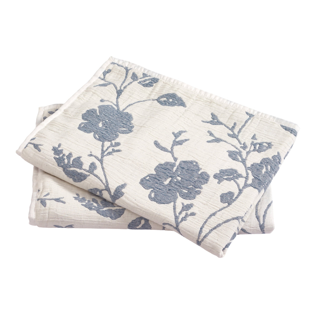Cottage Bloom Agatha Floral Gauze Pillow Sham, Standard, Blue Dust, 2 Pack