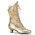 Funtasma DAME-115 - 2" Heel, Blk Pu-Lace Victorian Ankle Boot, Lace, Pioneer-Blk Pu-Lace-6