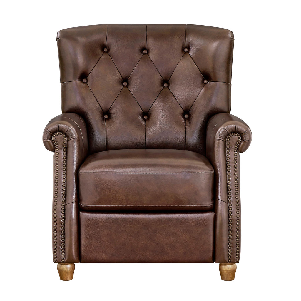 Pioneer Woman Harper Leather Recliner with Whiskey Upholstery