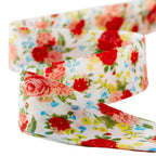 Cottage Bloom Sweet Rose Double Fold Cotton Quilt Binding Ribbon, 7/8" x 25 Yards