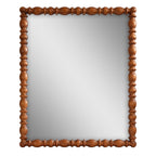 The Pioneer Woman Harper Spindle Wood Decorative Wall Mirror, Beaded Turned Wood Mirror, Rustic Brown 24x30
