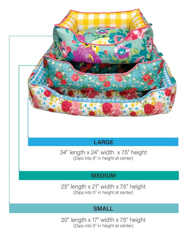 The Pioneer Woman Vintage Floral Large Pet Bed, 34" x 24"