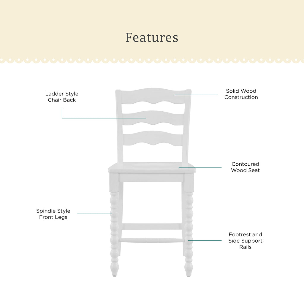The Pioneer Woman Harper Counter-height Wood Stools, 2 Pack, White