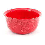 Cottage Bloom Cowgirl Lace 12-Piece Dinnerware Set, Red