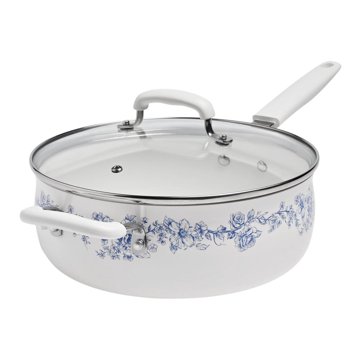 The Pioneer Woman 12-Piece Classic Ceramic Cookware Set, Agatha Blue