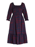 Cottage Bloom Smocked Bodice Midi Dress, Women’s and Women’s Plus, Sizes XS-3X