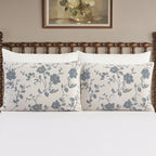 Cottage Bloom Agatha Floral Gauze Pillow Sham, Standard, Blue Dust, 2 Pack