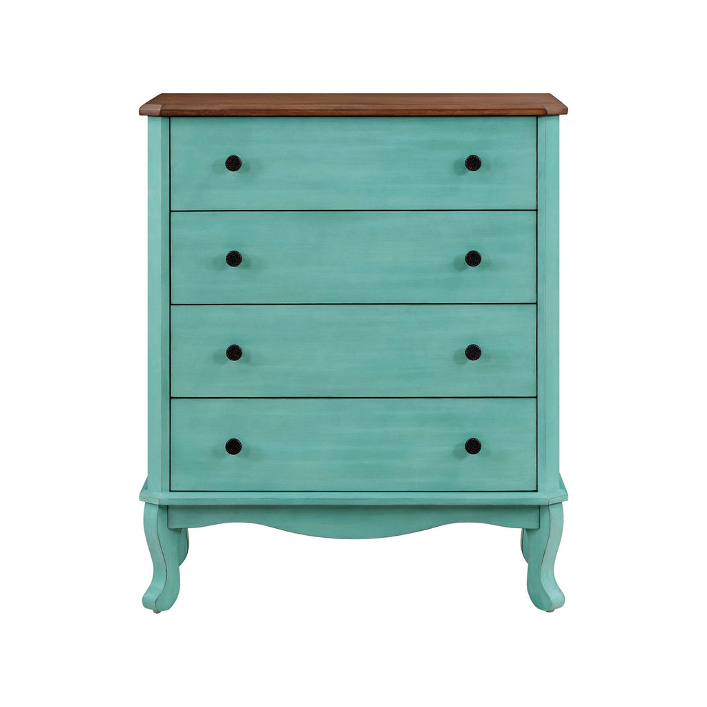 The Pioneer Woman 4-Drawer Dresser Made With Solid Wood Frame, Teal