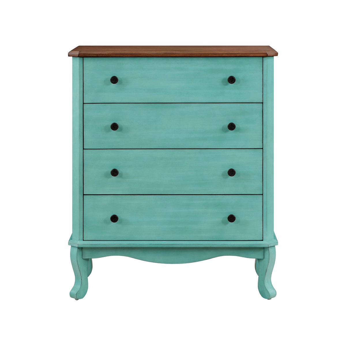 The Pioneer Woman 4-Drawer Dresser Made With Solid Wood Frame, Teal