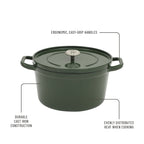 The Pioneer Woman 5-Quart Enamel Cast Iron Dutch Oven with Lid, Dark Green